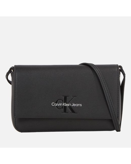 Calvin Klein Black Sculpted Wallet Faux Leather Crossbody Bag
