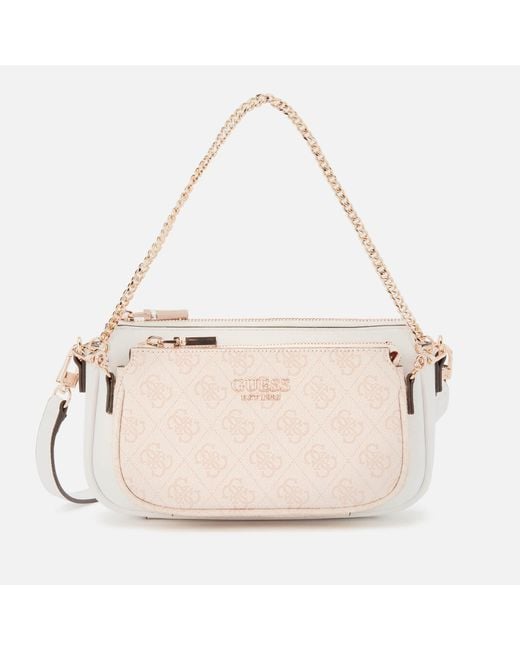 Guess Pink Mika Mini Double Pouch Cross Body Bag