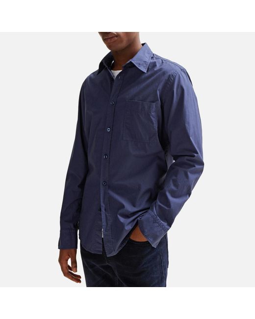 Boss Blue Relegant Cotton-poplin Shirt for men