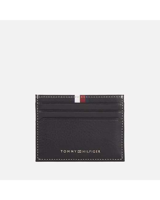 Tommy Hilfiger Corp Leather Cardholder in Black for Men | Lyst
