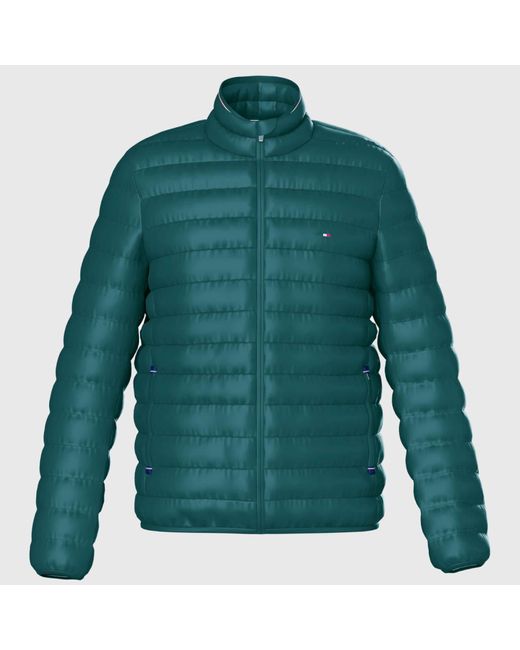 Tommy Hilfiger Green Quilted Recycled Shell Jacket for men
