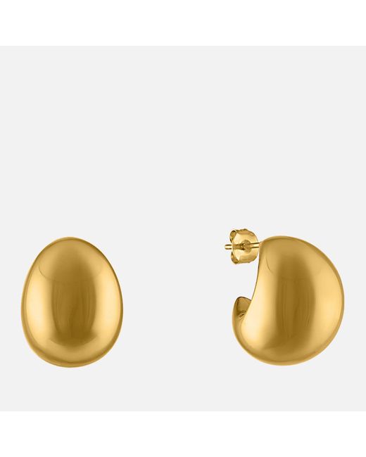 OMA THE LABEL Metallic Ewa 18 Karat Gold Plated Hoop Earrings
