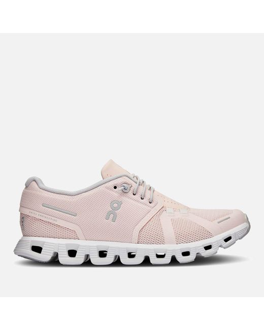 On Shoes Pink Cloud 5 Mesh Running Trainers