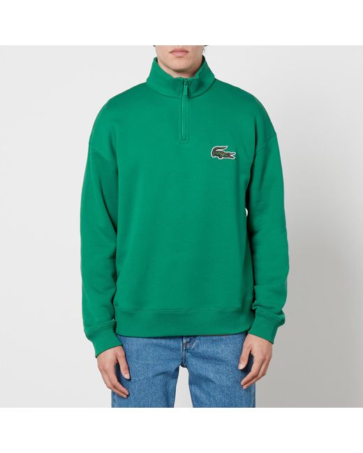 Lacoste Green Zip High Neck Organic Cotton Jogger Sweatshirt Small for men