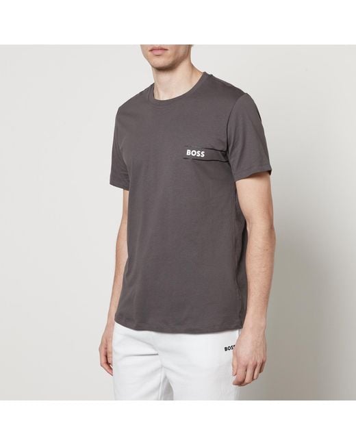 Boss Gray Cotton-jersey T-shirt for men