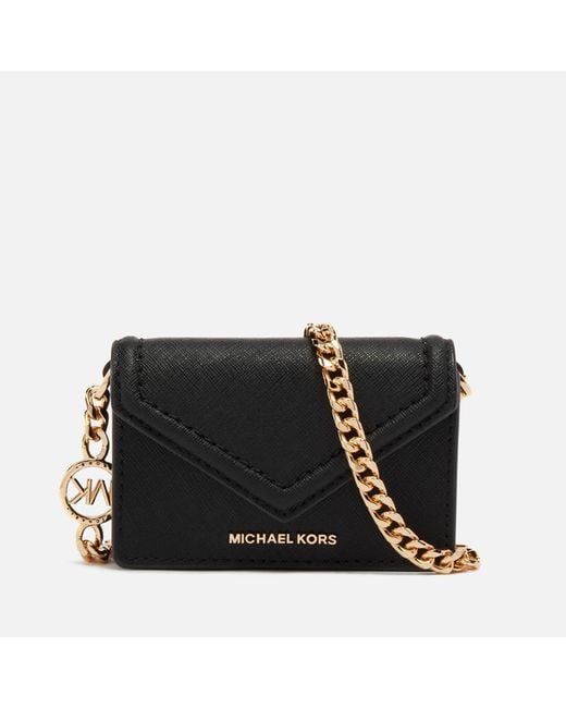 MICHAEL Michael Kors Black Jet Set Small Saffiano Leather Envelope Crossbody Bag