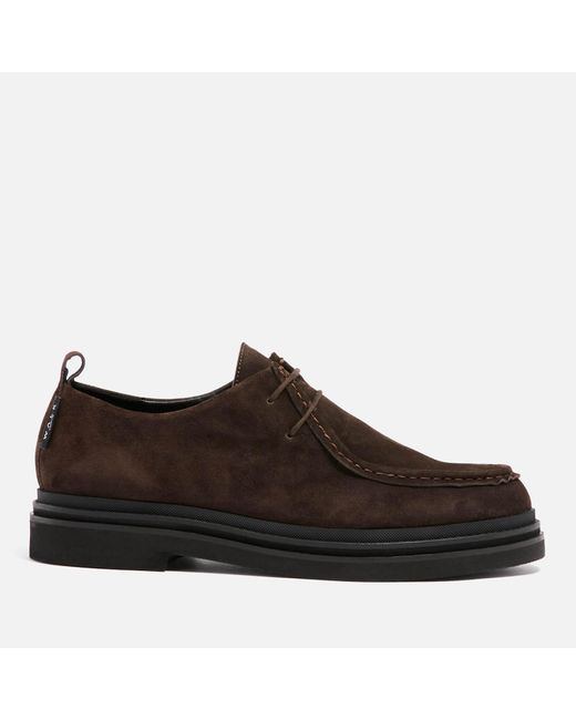 Walk London Brown Brooklyn Apron Suede Shoes for men