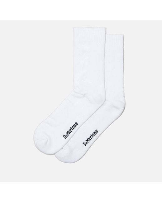 Dr. Martens White Double Dock Cotton-blend Socks