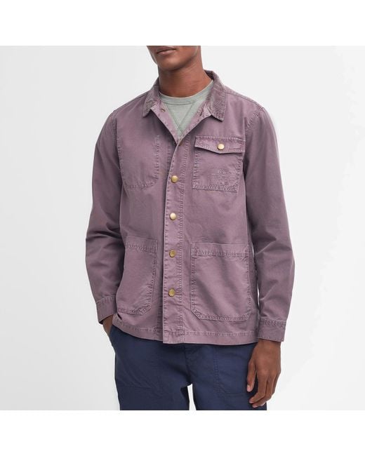 Barbour Purple Grindle Cotton Overshirt for men