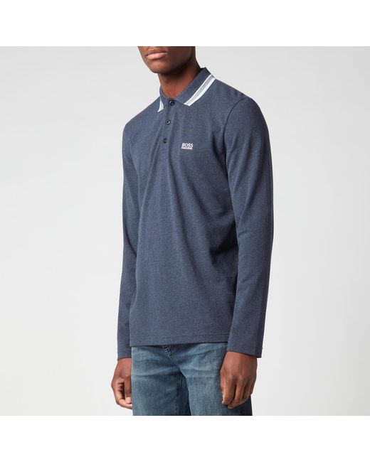 boss plisy long sleeve polo