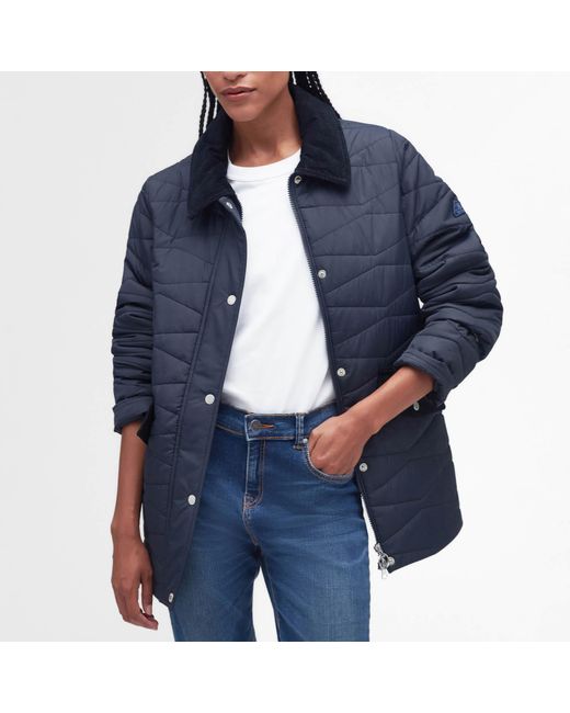 Barbour Blue Berryman Quilted Recycled Shell Jacket
