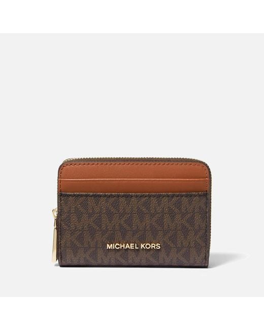 MICHAEL Michael Kors Brown Jet Set Faux Leather Coin Card Case