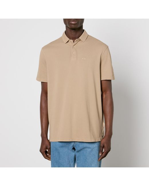 Armani Exchange Natural Small Logo Cotton-piqué Polo Shirt for men