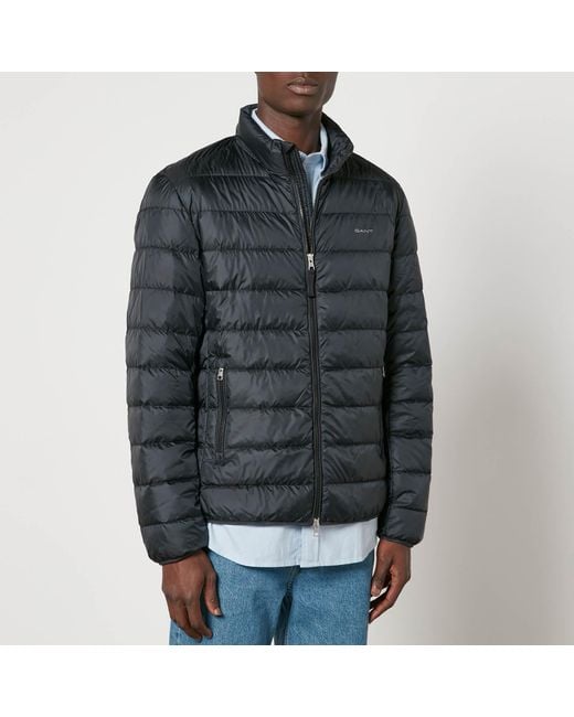GANT Light Down Quilted Shell Jacket in Black for Men | Lyst
