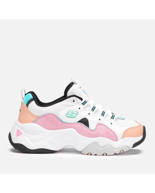 Skechers Multicolor D'lite Chunky Trainers 3.0 In Pastel