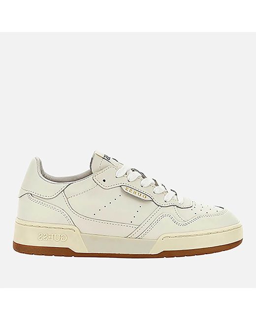 Guess White Jinny Logo Leather Trainers