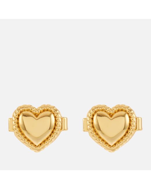 Kate Spade Metallic Mini Heart Gold-tone Stud Earrings