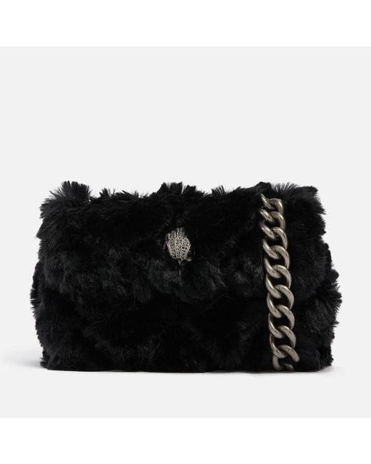 Kurt Geiger Black Mini Kensington Faux Fur Bag