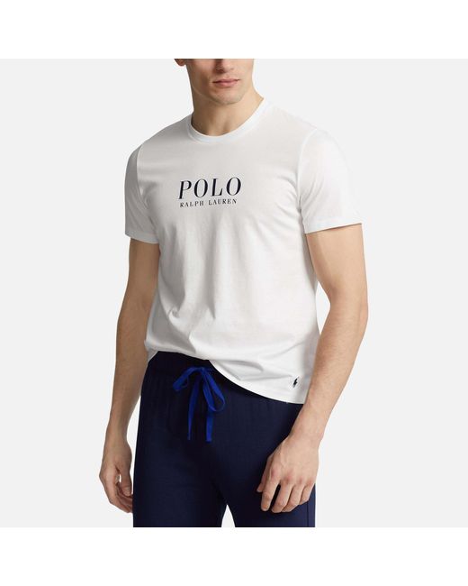 Polo Ralph Lauren Logo-Nachthemd aus Baumwolljersey in White für Herren