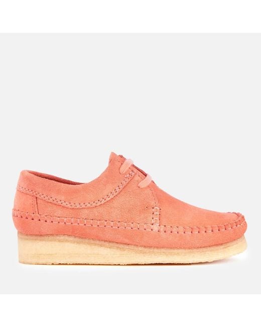 Clarks Weaver Suede Shoes in Pink | Lyst