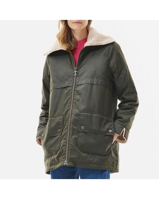 Barbour Pine Waxed Cotton Coat in Green | Lyst Canada