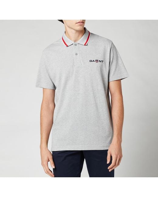 GANT Cotton Retro Shield Polo Shirt in Grey (Gray) for Men - Lyst