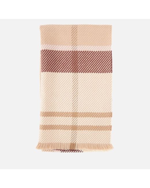Barbour Natural Blair Tartan Jacquard Knit Scarf