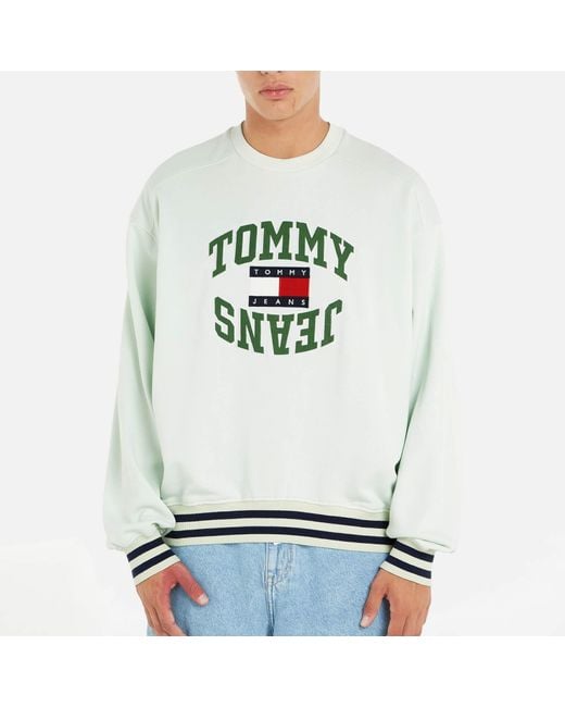 Tommy Hilfiger Gray Boxy Arched Logo Crew Sweatshirt for men