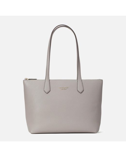 Kate Spade Bradley Pebbled Leather Large Tote Bag in Gray   Lyst