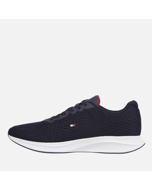 Tommy Hilfiger Lightweight Logo Knit Flag Running Style Trainers in Blue  for Men | Lyst