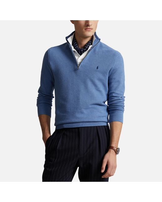 Polo Ralph Lauren Blue Double Knit Sweatshirt for men