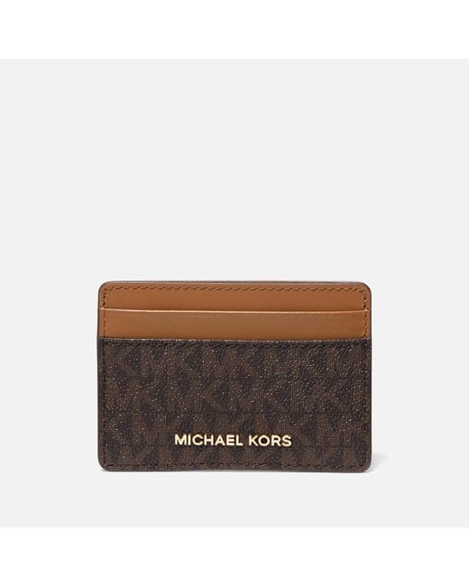 MICHAEL Michael Kors Brown Jet Set Faux Leather Card Holder