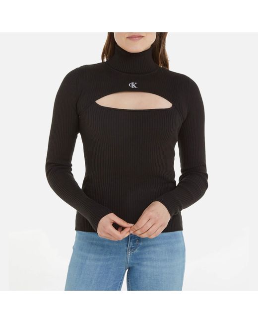 Calvin Klein Black Calvin Klein Cut Out Cotton Sweatshirt