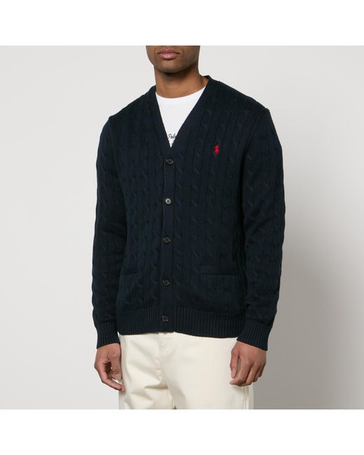 Polo Ralph Lauren Blue Roving Cable-Knit Cotton Cardigan for men