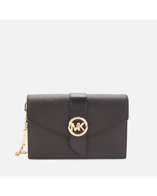 MICHAEL Michael Kors Black Mk Charm Medium Wallet On Chain Cross Body Bag