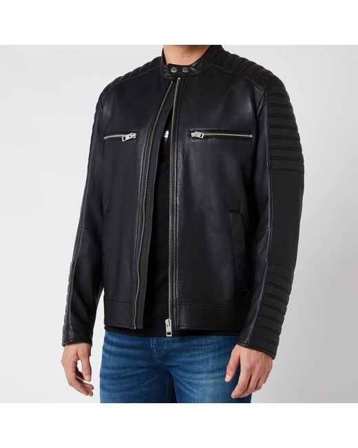 BOSS by HUGO BOSS Boss Casual Jakoby Leather Jacket in Black for Men | Lyst  Canada
