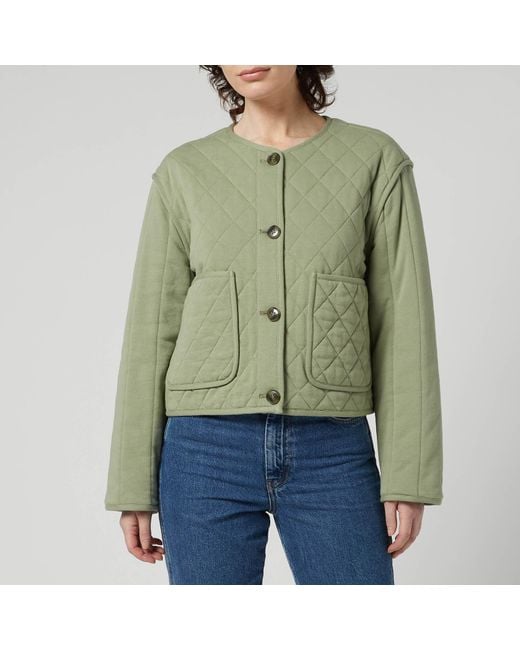 Whistles Cynthia Quilted Jacket in Green Lyst
