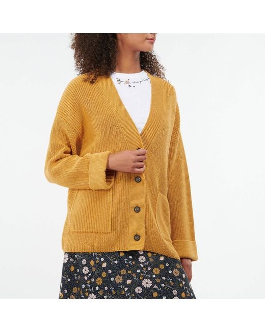 Barbour Ferryside Knit Cardigan in Yellow | Lyst