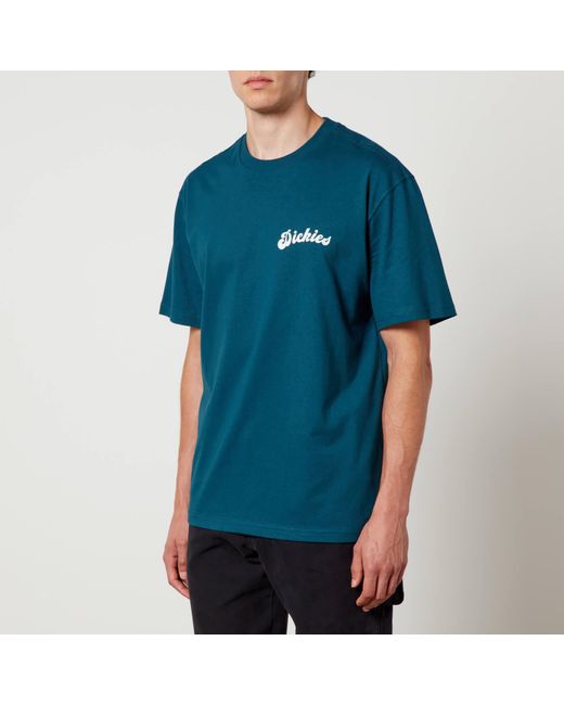 Dickies Blue Grainfield Cotton-jersey T-shirt for men