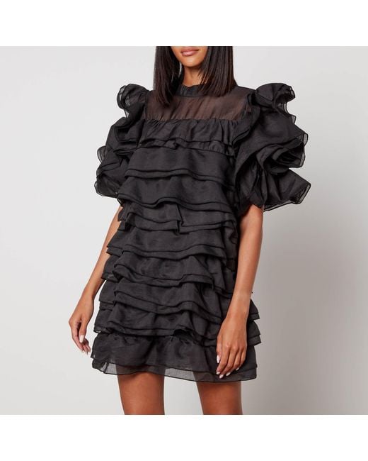 Sister Jane Black Dream Mariah Ruffle Organza Mini Dress