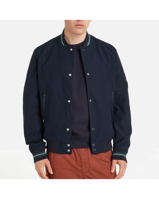 Tommy Hilfiger Twill Bomber Jacket in Blue for Men Lyst