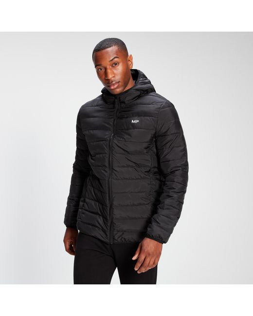Mp Black Lightweight Hooded Packable Puffer Jacket for men