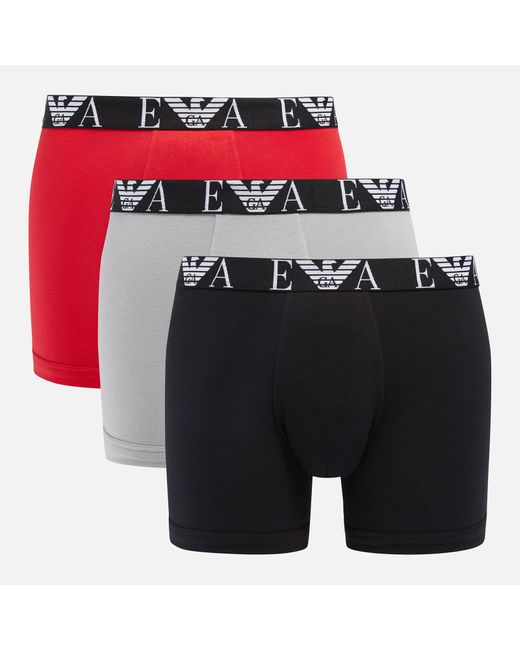 Emporio Armani Multicolor Three-pack Cotton-blend Longline Boxers for men