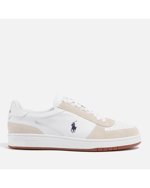 Polo Ralph Lauren White Polo Court Leather/suede Trainers for men