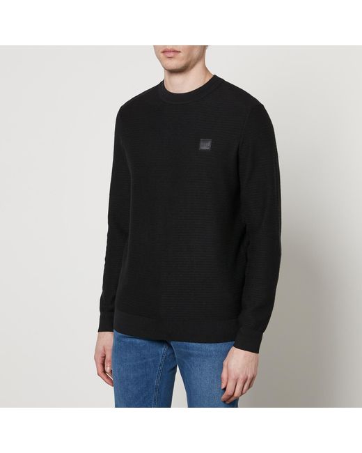 Boss Black Anion Cotton And Cashmere-blend Sweatshirt for men