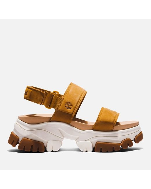 Timberland Brown Adley Way Leather Chunky Sandals