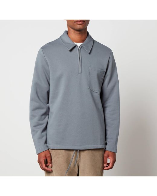 Samsøe & Samsøe Jonathan Cotton-Jersey Half-Zip Sweatshirt in Gray für Herren