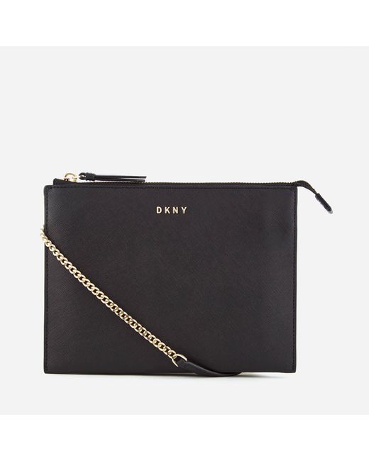 DKNY Bryant Park Flat Top Zip Cross Body Bag in Black | Lyst UK