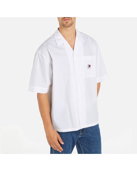 Tommy Hilfiger White Dna Twist Cotton-poplin Shirt for men