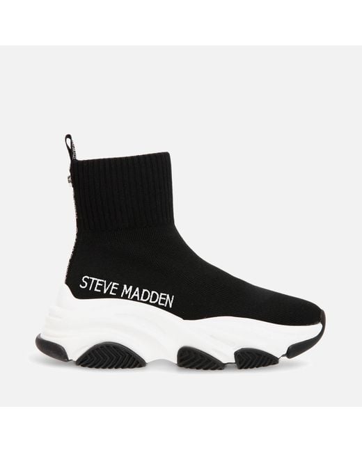Steve Madden Prodigy Sock Knit Trainers in Black | Lyst